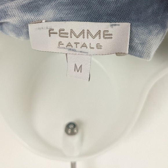 FEMME fatale  Sequin Trim Layered Silk tie dye Top Medium @i - Picture 3 of 9